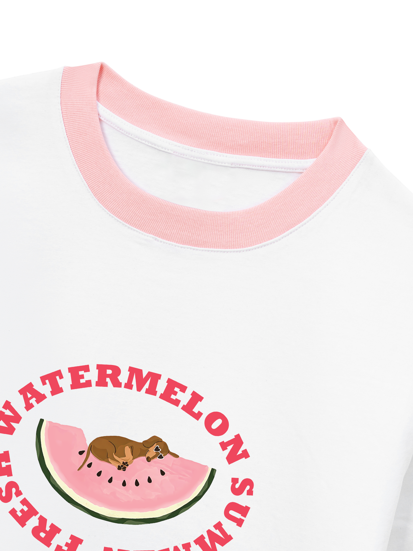 Áo Thun Ringer Relaxed Fit Summer Vibes Fresh Watermelon Summer