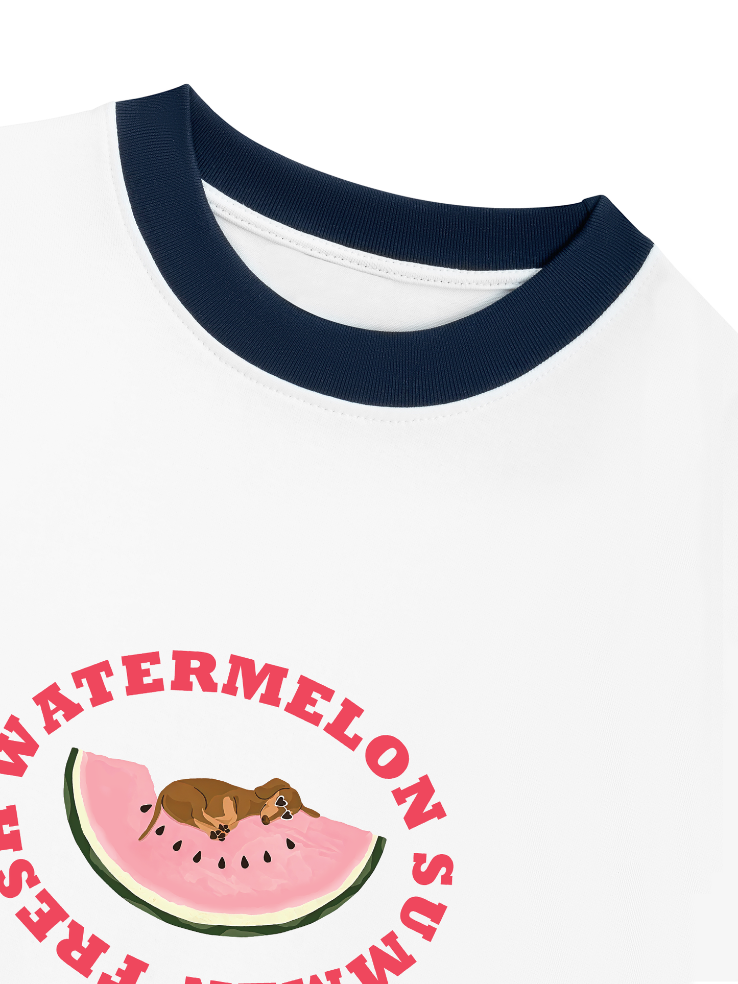 Áo Thun Ringer Relaxed Fit Summer Vibes Fresh Watermelon Summer