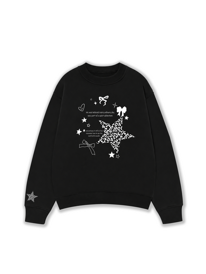 Áo Sweater Nỉ Hai Da Daily Cuties Leopard Star