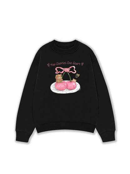 Áo Sweater Nỉ Hai Da Daily Cuties Two Cherries One Heart
