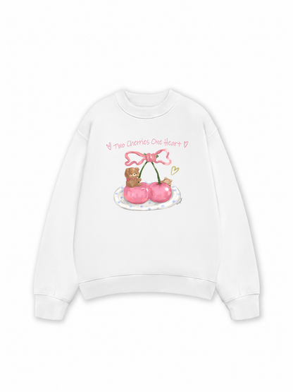 Áo Sweater Nỉ Hai Da Daily Cuties Two Cherries One Heart