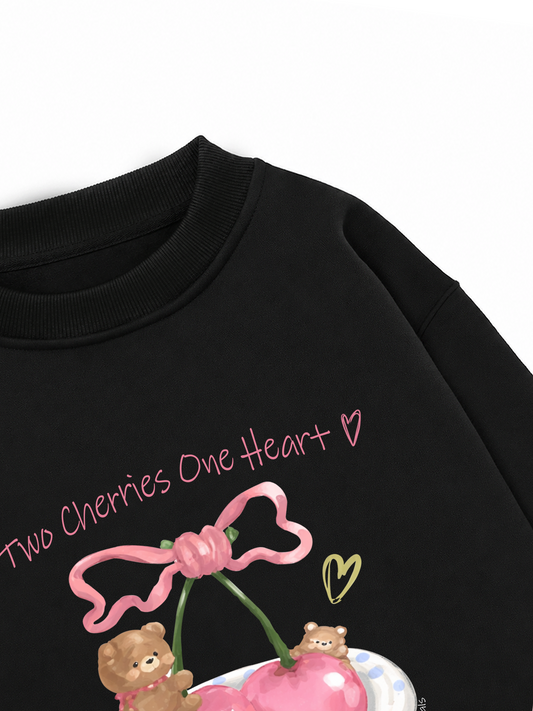 Áo Sweater Nỉ Hai Da Daily Cuties Two Cherries One Heart