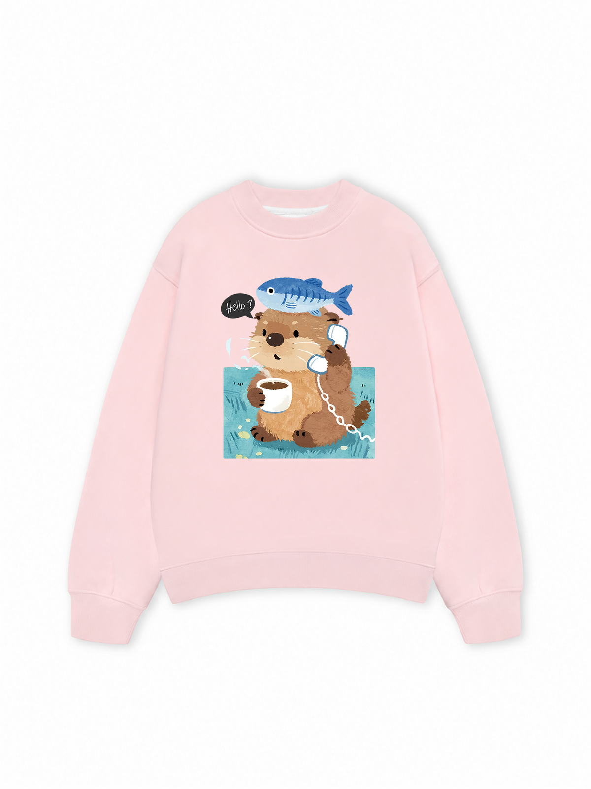 Áo Sweater Nỉ Hai Da Daily Cuties Otter Answer The Phone