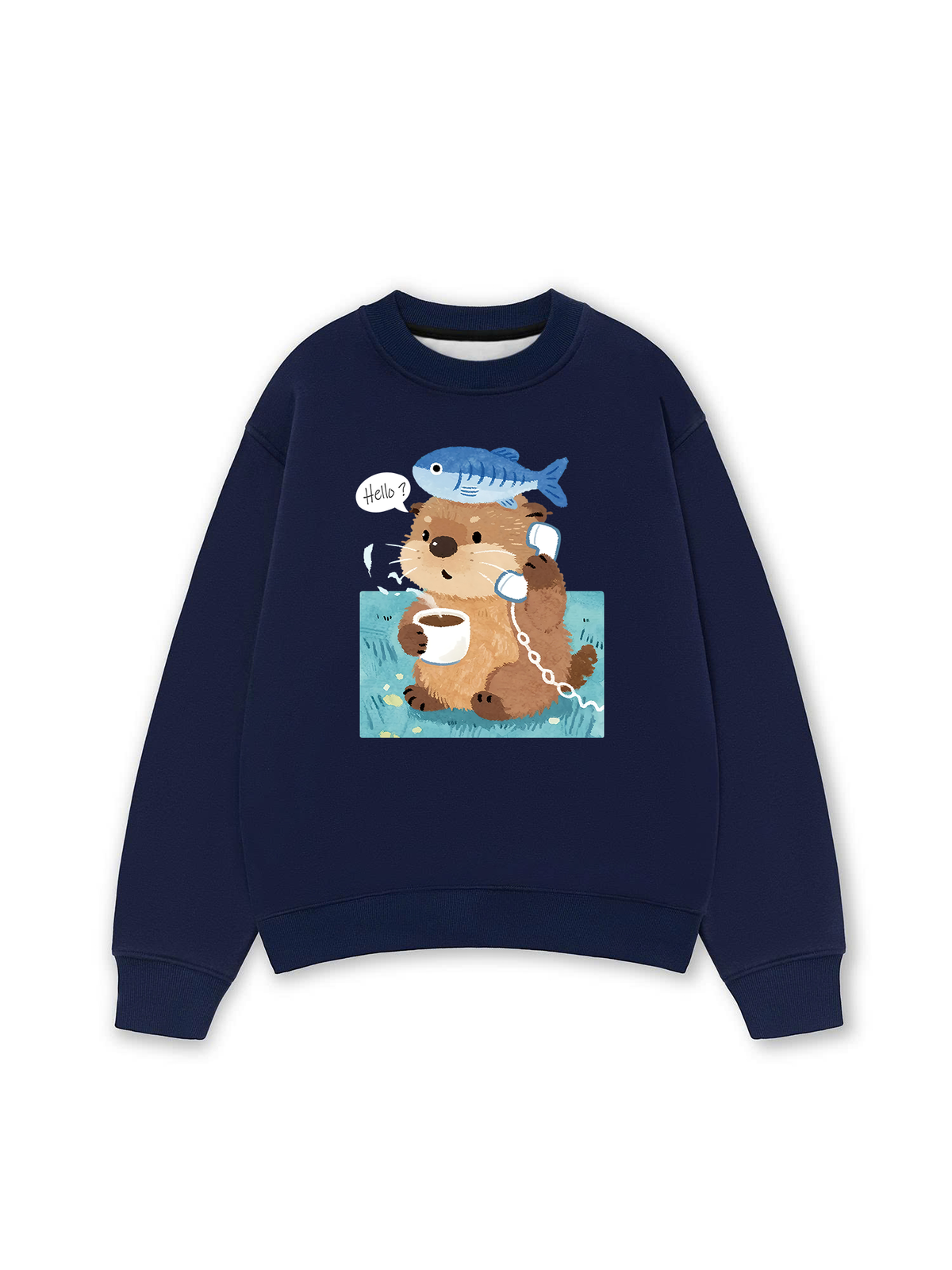 Áo Sweater Nỉ Hai Da Daily Cuties Otter Answer The Phone