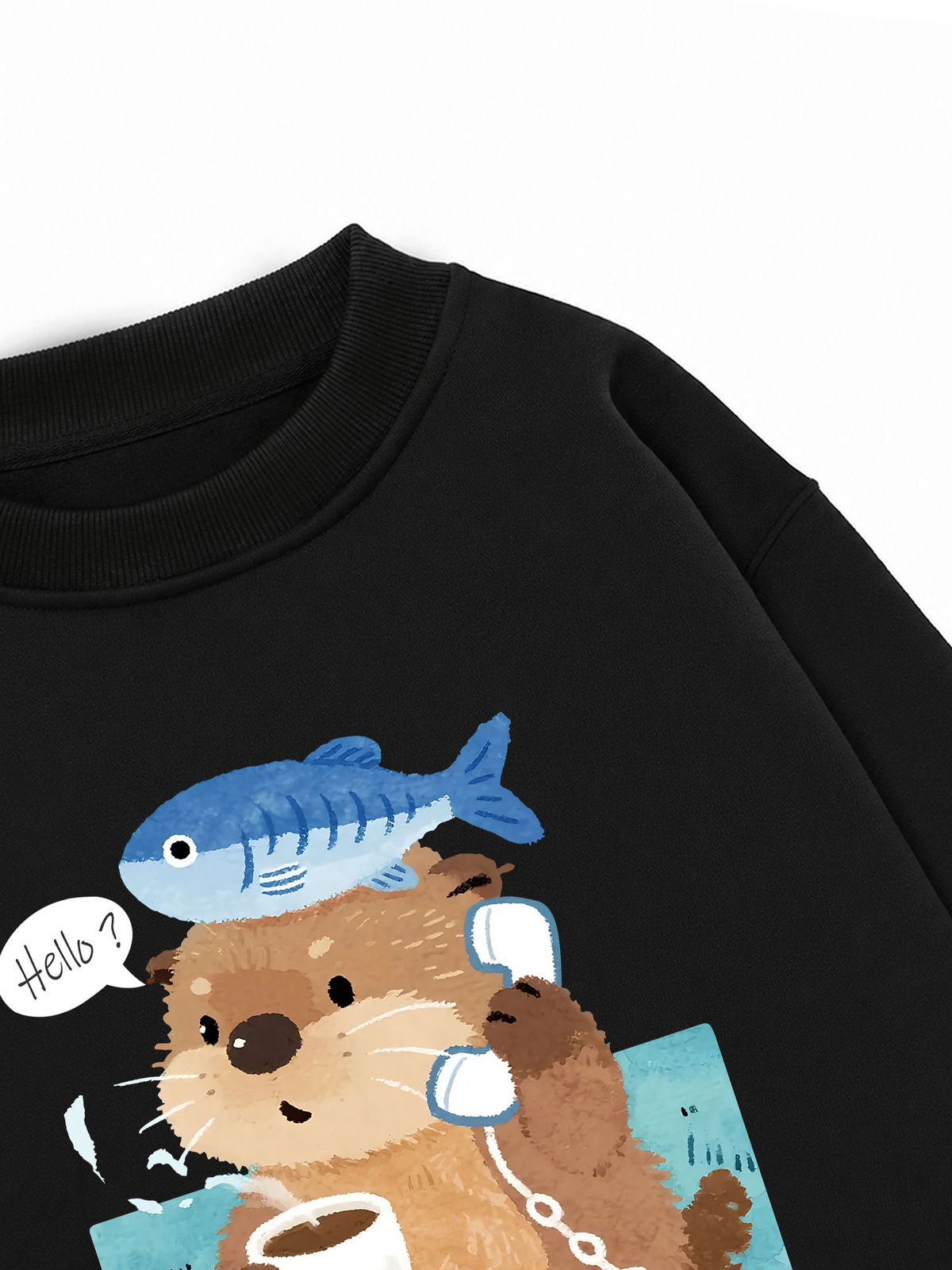 Áo Sweater Nỉ Hai Da Daily Cuties Otter Answer The Phone