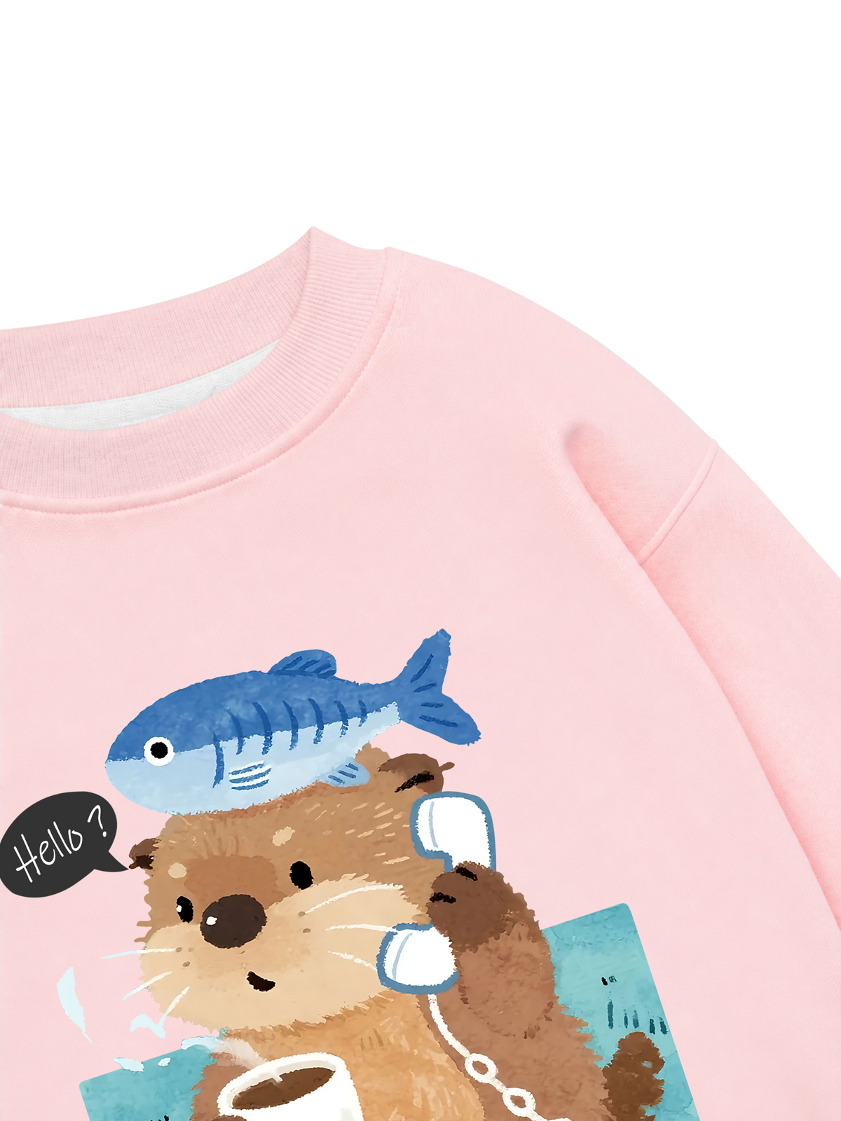 Áo Sweater Nỉ Hai Da Daily Cuties Otter Answer The Phone