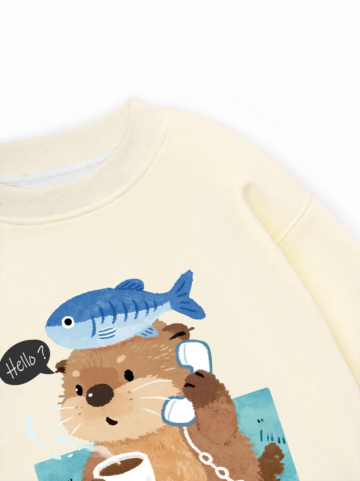Áo Sweater Nỉ Hai Da Daily Cuties Otter Answer The Phone
