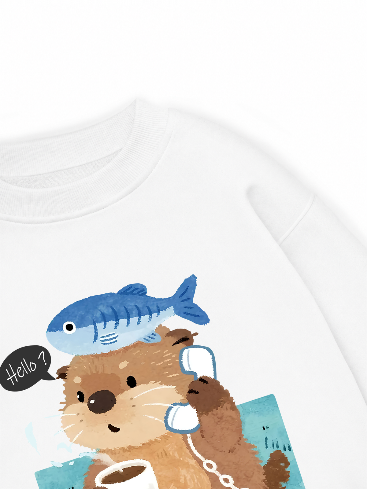 Áo Sweater Nỉ Hai Da Daily Cuties Otter Answer The Phone