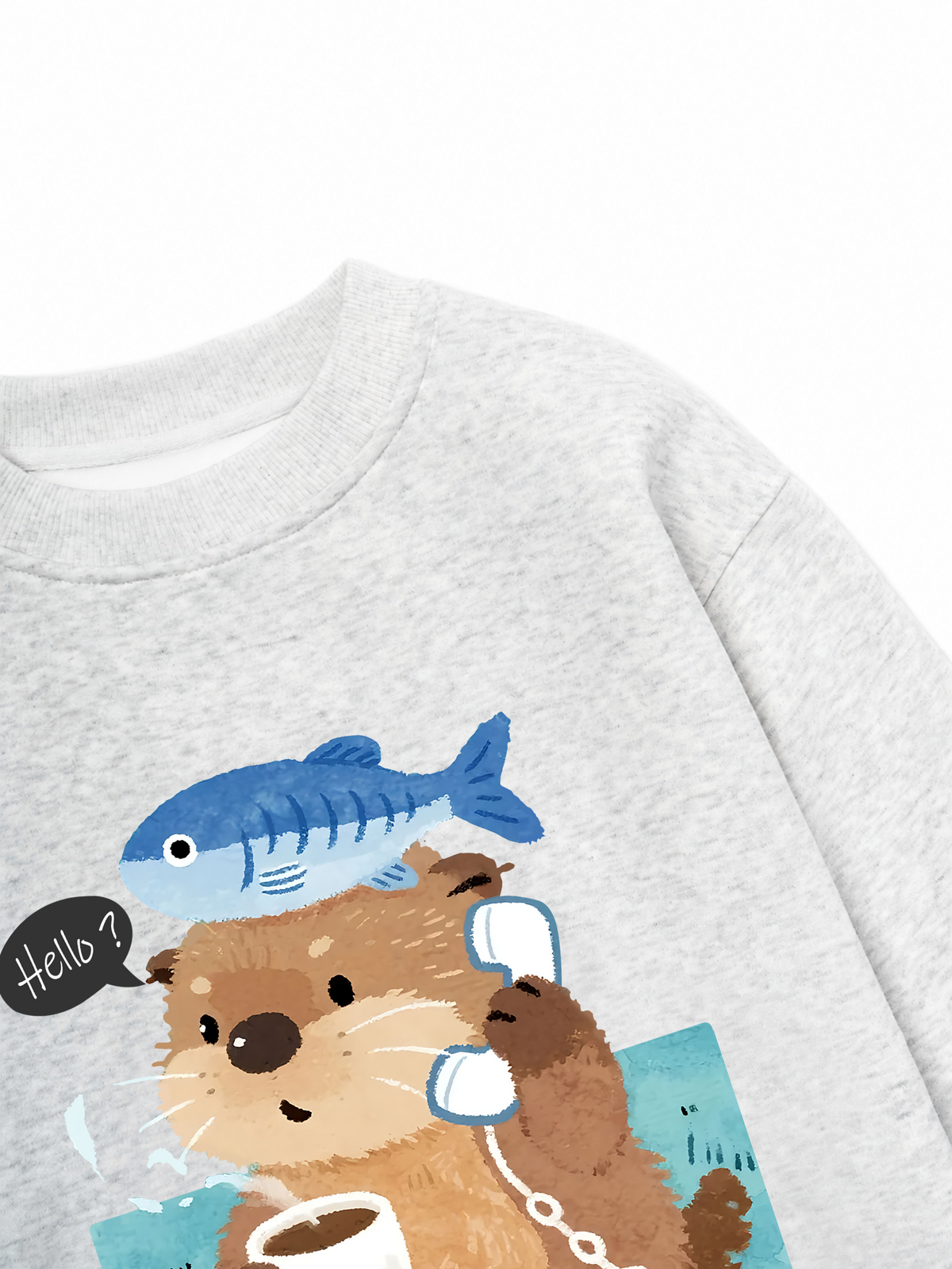 Áo Sweater Nỉ Hai Da Daily Cuties Otter Answer The Phone