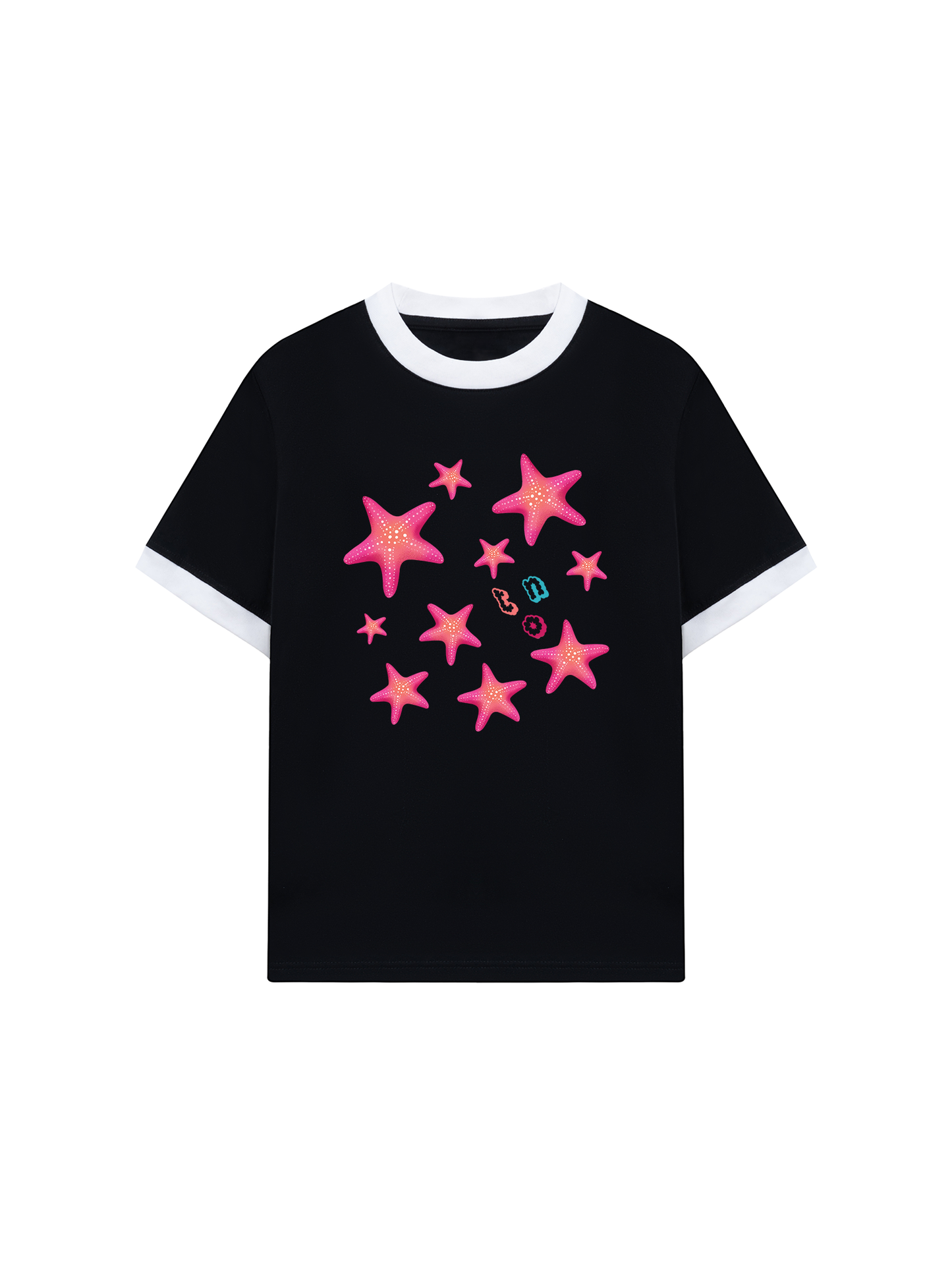 Áo Thun Ringer Relaxed Fit Summer Vibes Pink Starfish