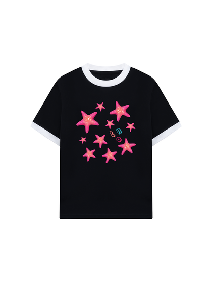 Áo Thun Ringer Relaxed Fit Summer Vibes Pink Starfish