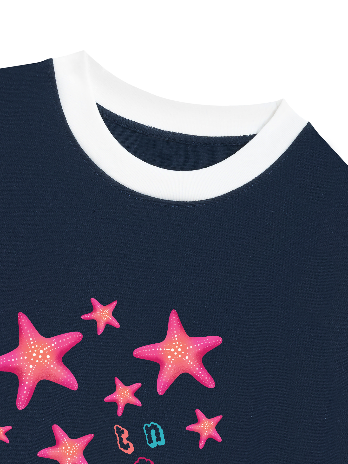 Áo Thun Ringer Relaxed Fit Summer Vibes Pink Starfish