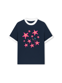 Áo Thun Ringer Relaxed Fit Summer Vibes Pink Starfish