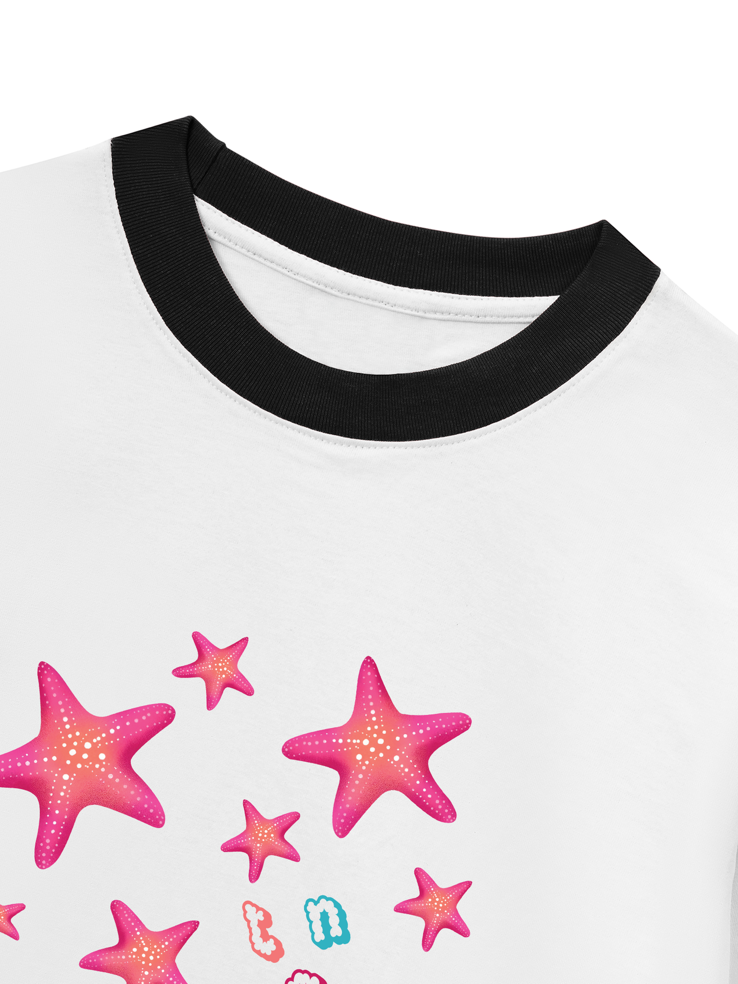 Áo Thun Ringer Relaxed Fit Summer Vibes Pink Starfish