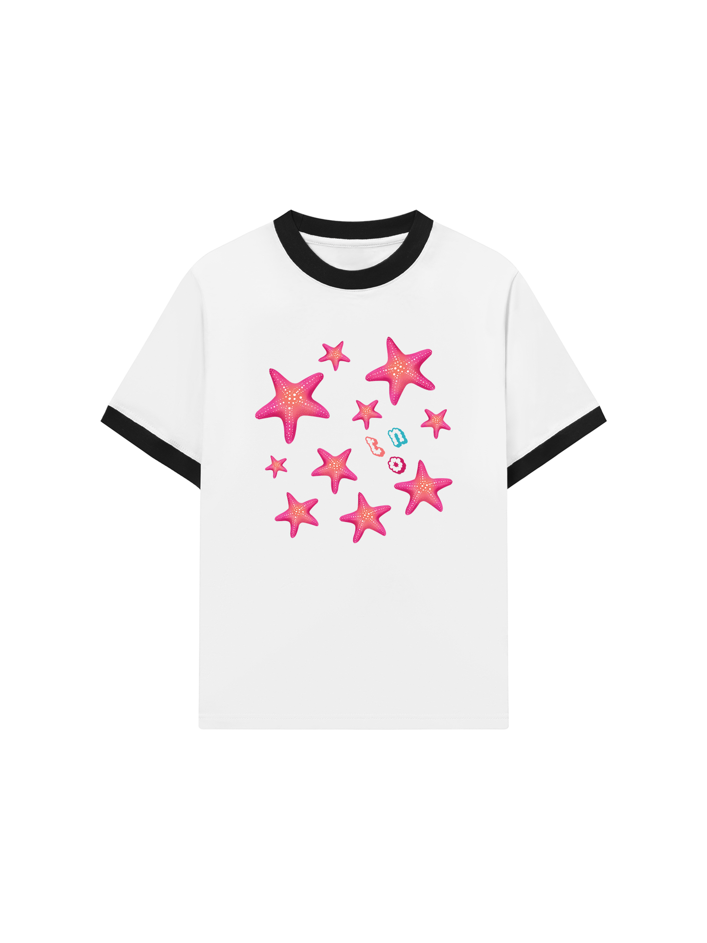 Áo Thun Ringer Relaxed Fit Summer Vibes Pink Starfish