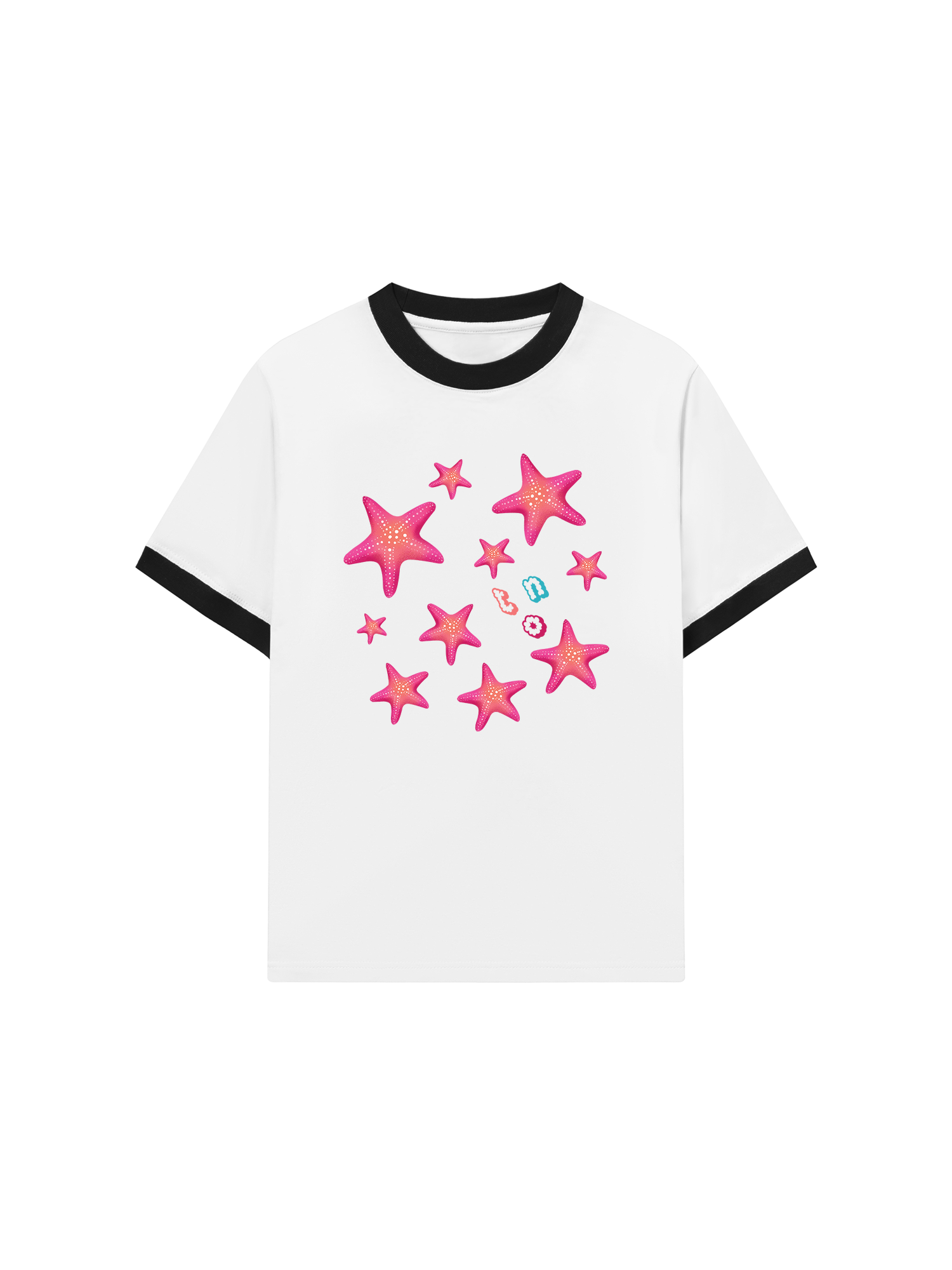 Áo Thun Ringer Relaxed Fit Summer Vibes Pink Starfish