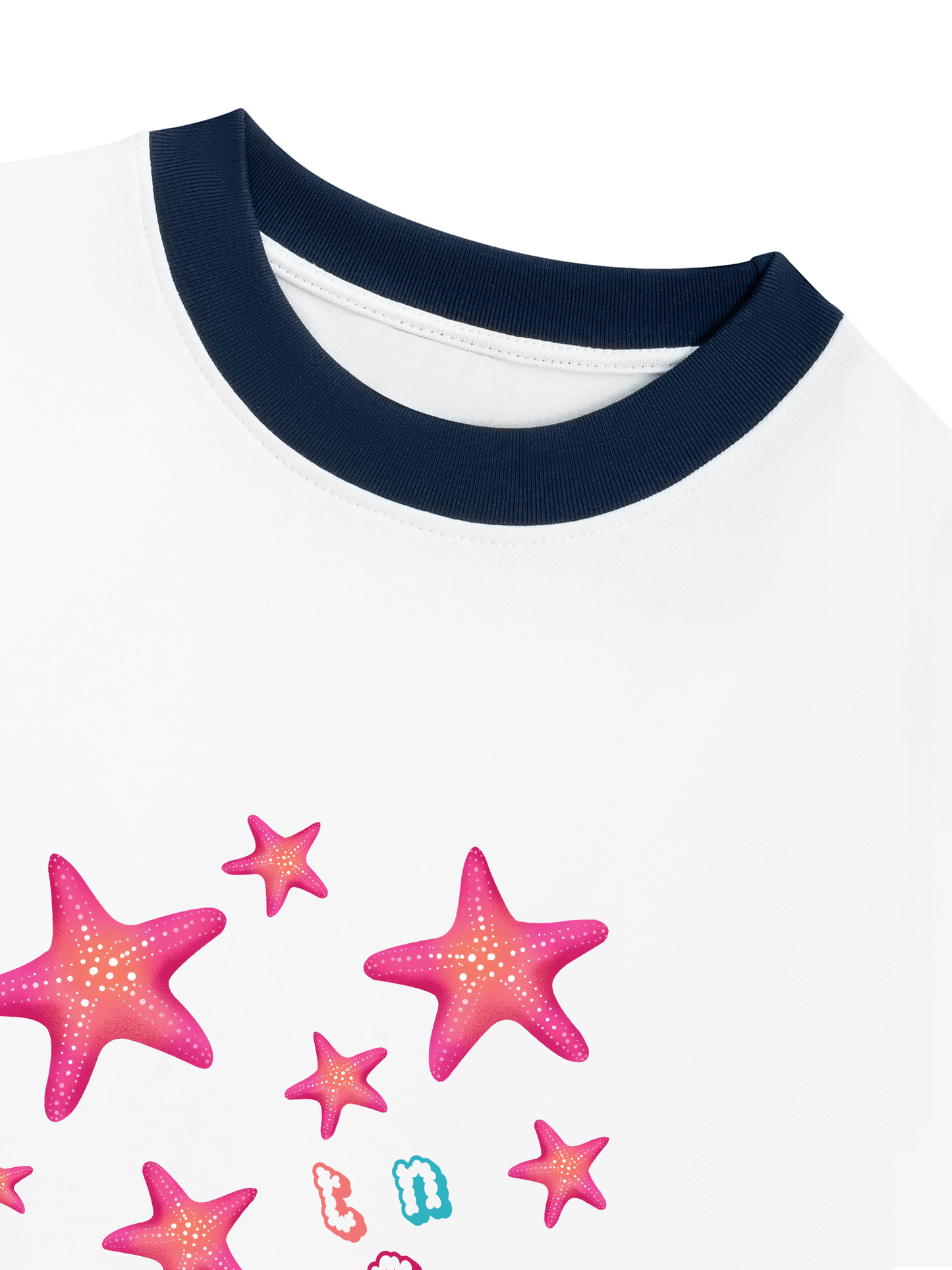 Áo Thun Ringer Relaxed Fit Summer Vibes Pink Starfish