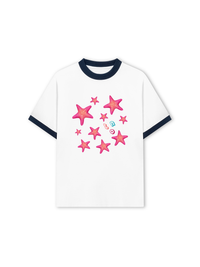 Áo Thun Ringer Relaxed Fit Summer Vibes Pink Starfish