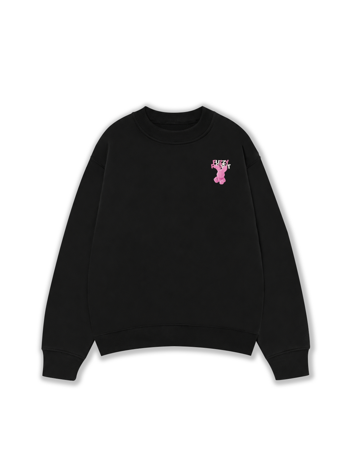 Áo Sweater Nỉ Hai Da Pink Fuzzy Font Rabbit