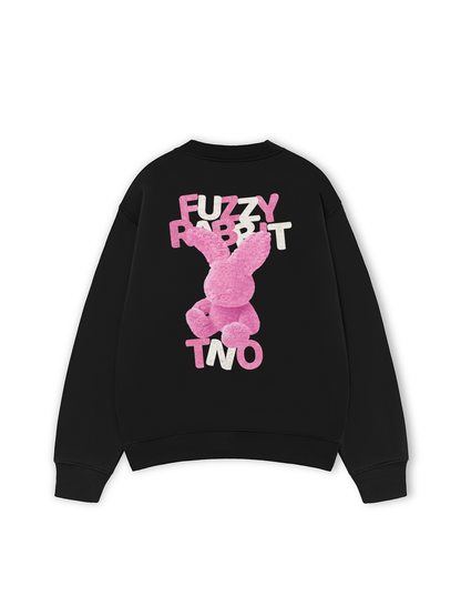 Áo Sweater Nỉ Hai Da Pink Fuzzy Font Rabbit