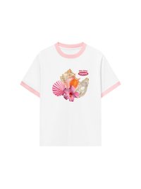 Áo Thun Ringer Relaxed Fit Summer Vibes Pink Endless Summer