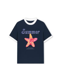 Áo Thun Ringer Relaxed Fit Summer Vibes Beach