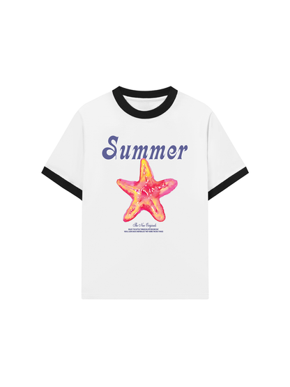 Áo Thun Ringer Relaxed Fit Summer Vibes Beach