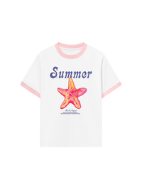 Áo Thun Ringer Relaxed Fit Summer Vibes Beach