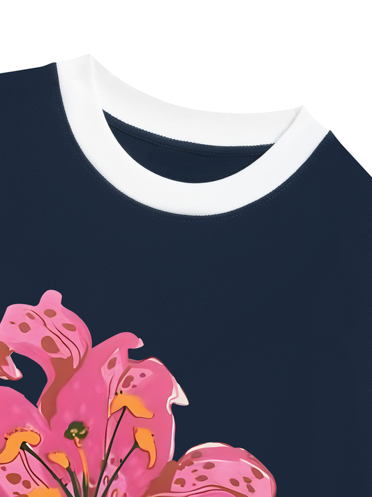 Áo Thun Ringer Relaxed Fit Summer Vibes Florist By Orginals