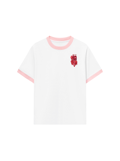 Áo Thun Ringer Relaxed Fit Summer Vibes Pink Banana