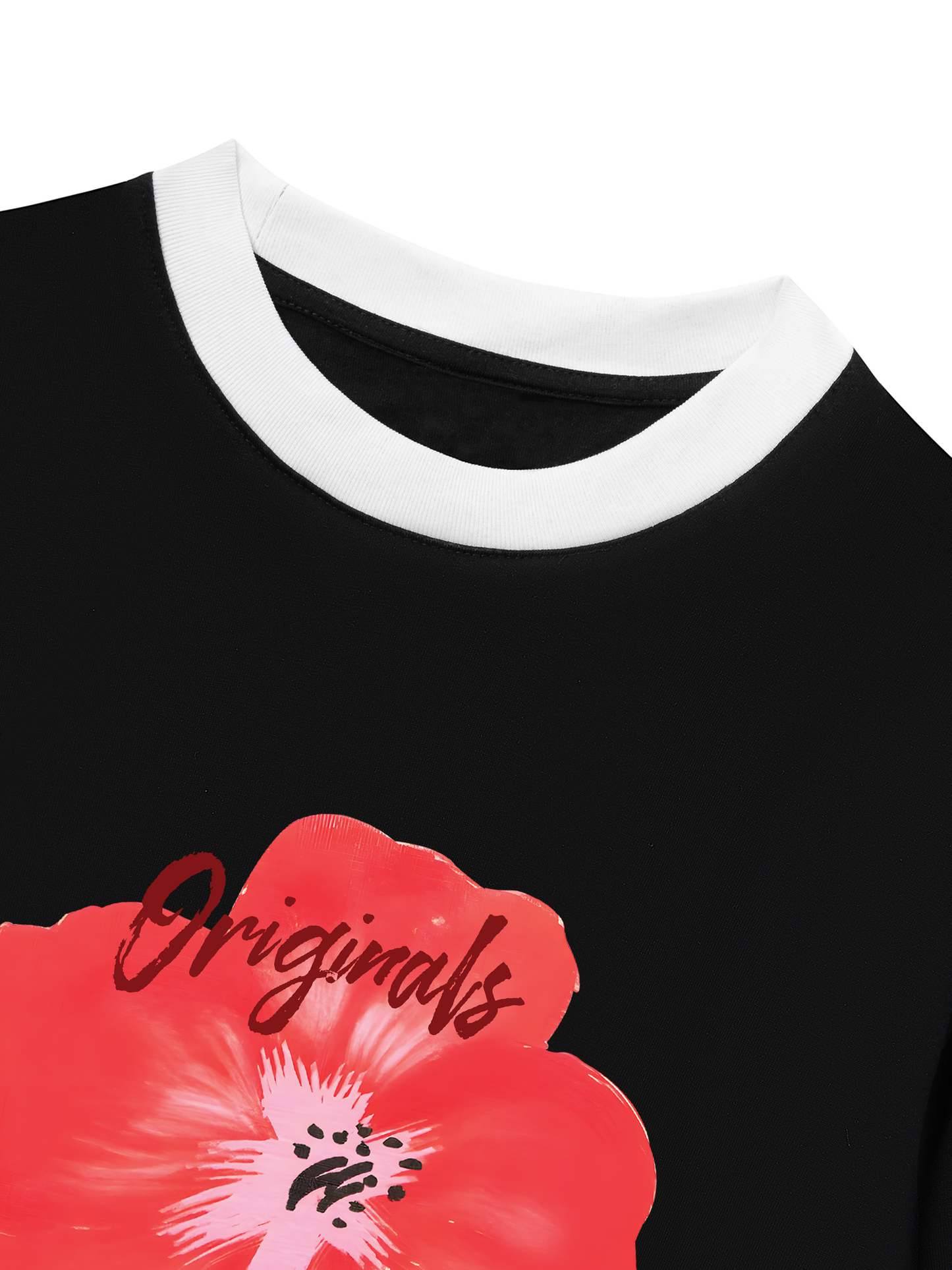 Áo Thun Ringer Relaxed Fit Summer Vibes Red Flower