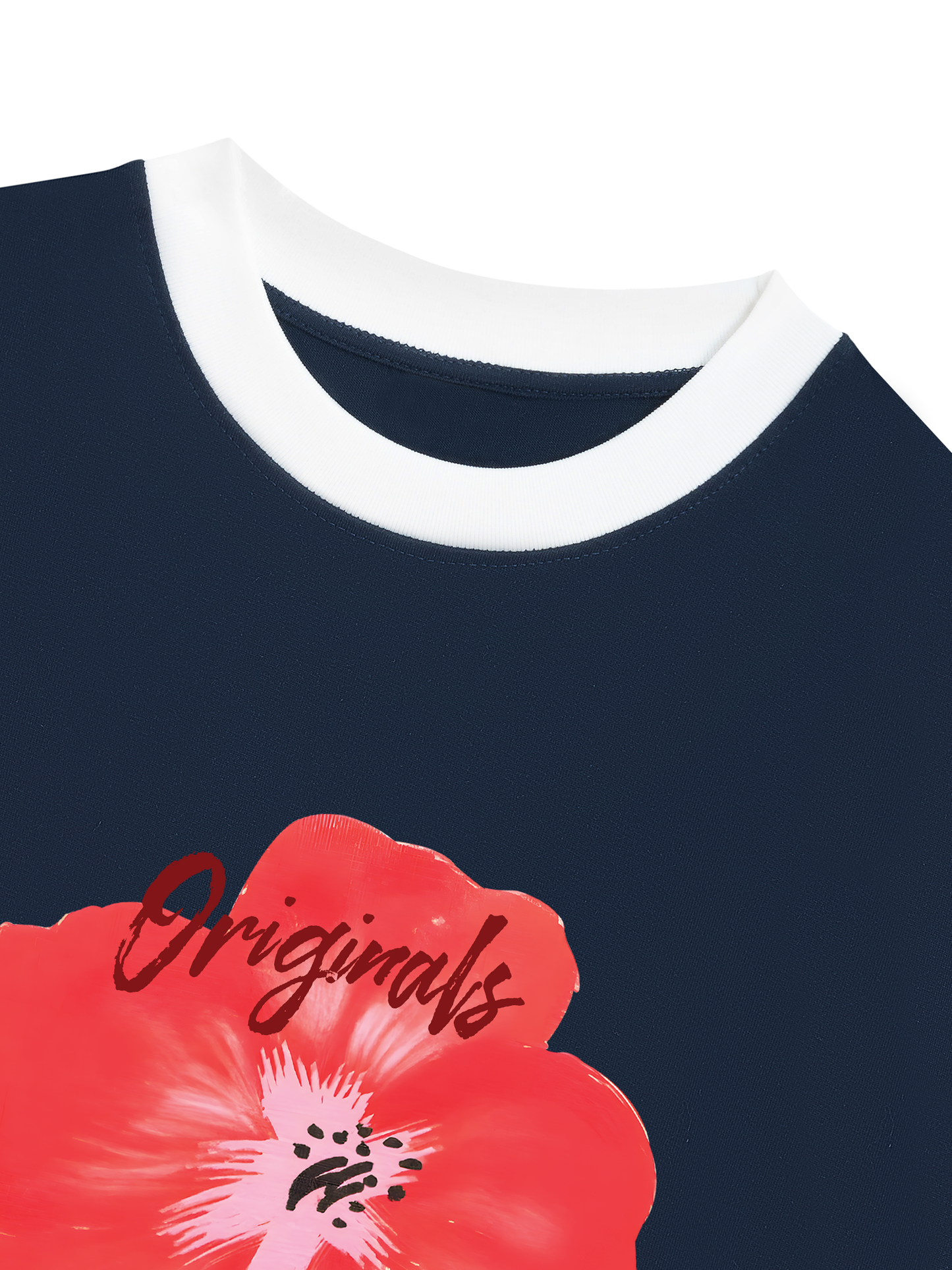 Áo Thun Ringer Relaxed Fit Summer Vibes Red Flower