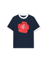 Áo Thun Ringer Relaxed Fit Summer Vibes Red Flower