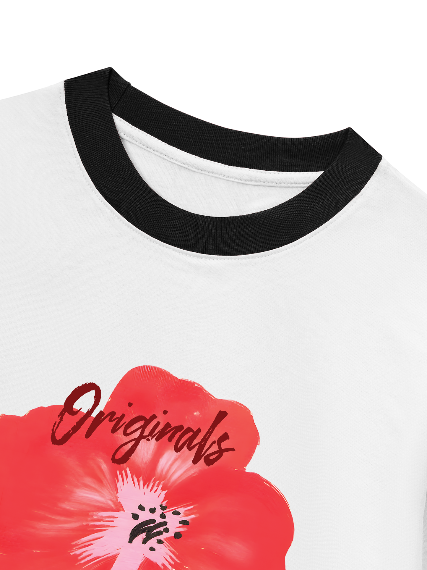 Áo Thun Ringer Relaxed Fit Summer Vibes Red Flower