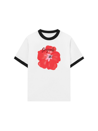Áo Thun Ringer Relaxed Fit Summer Vibes Red Flower