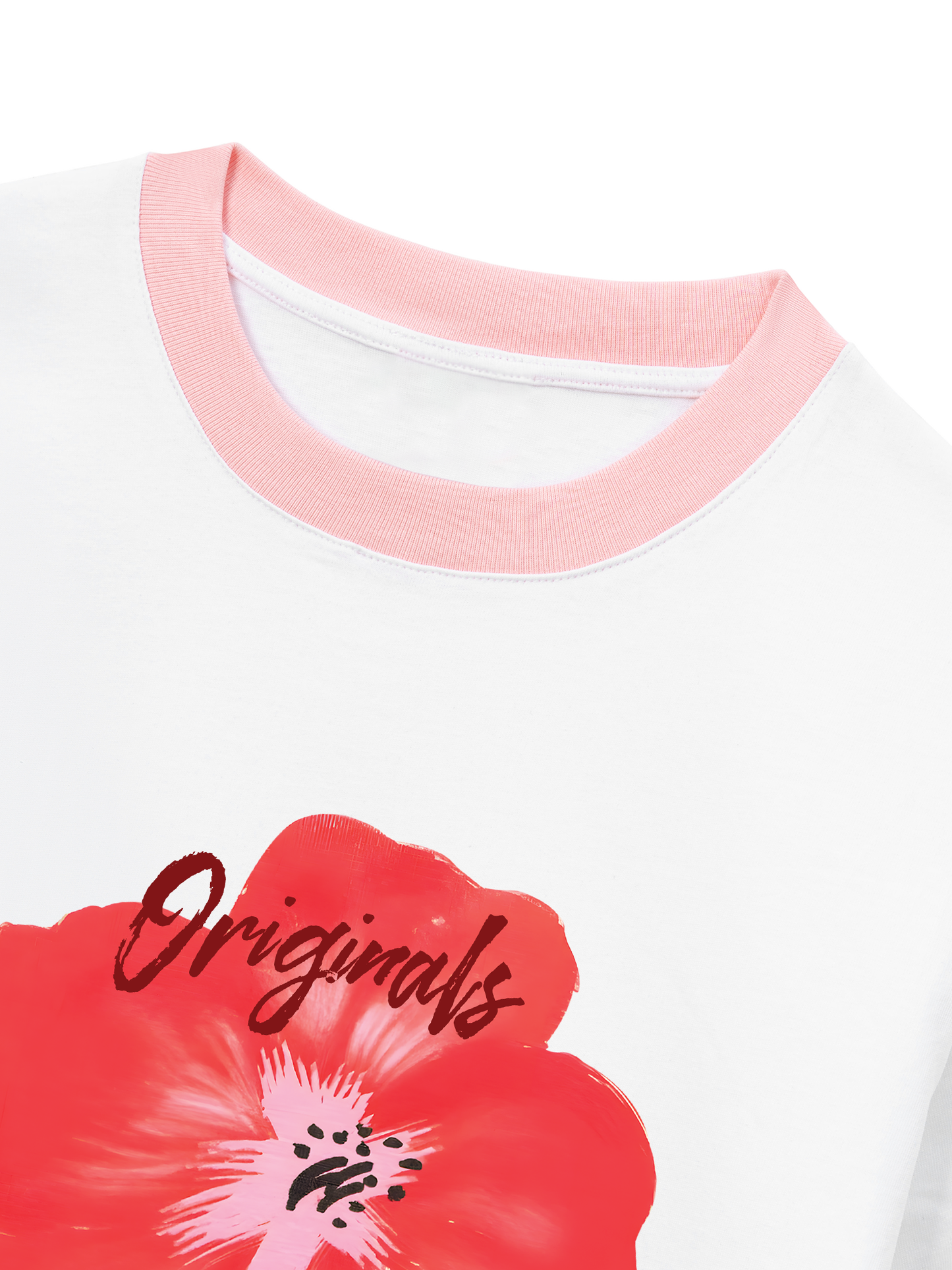 Áo Thun Ringer Relaxed Fit Summer Vibes Red Flower