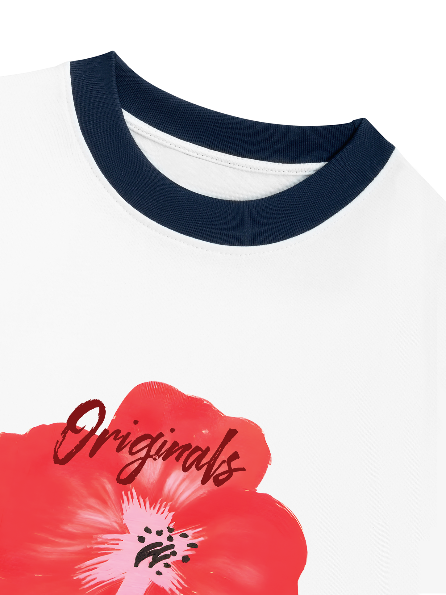 Áo Thun Ringer Relaxed Fit Summer Vibes Red Flower