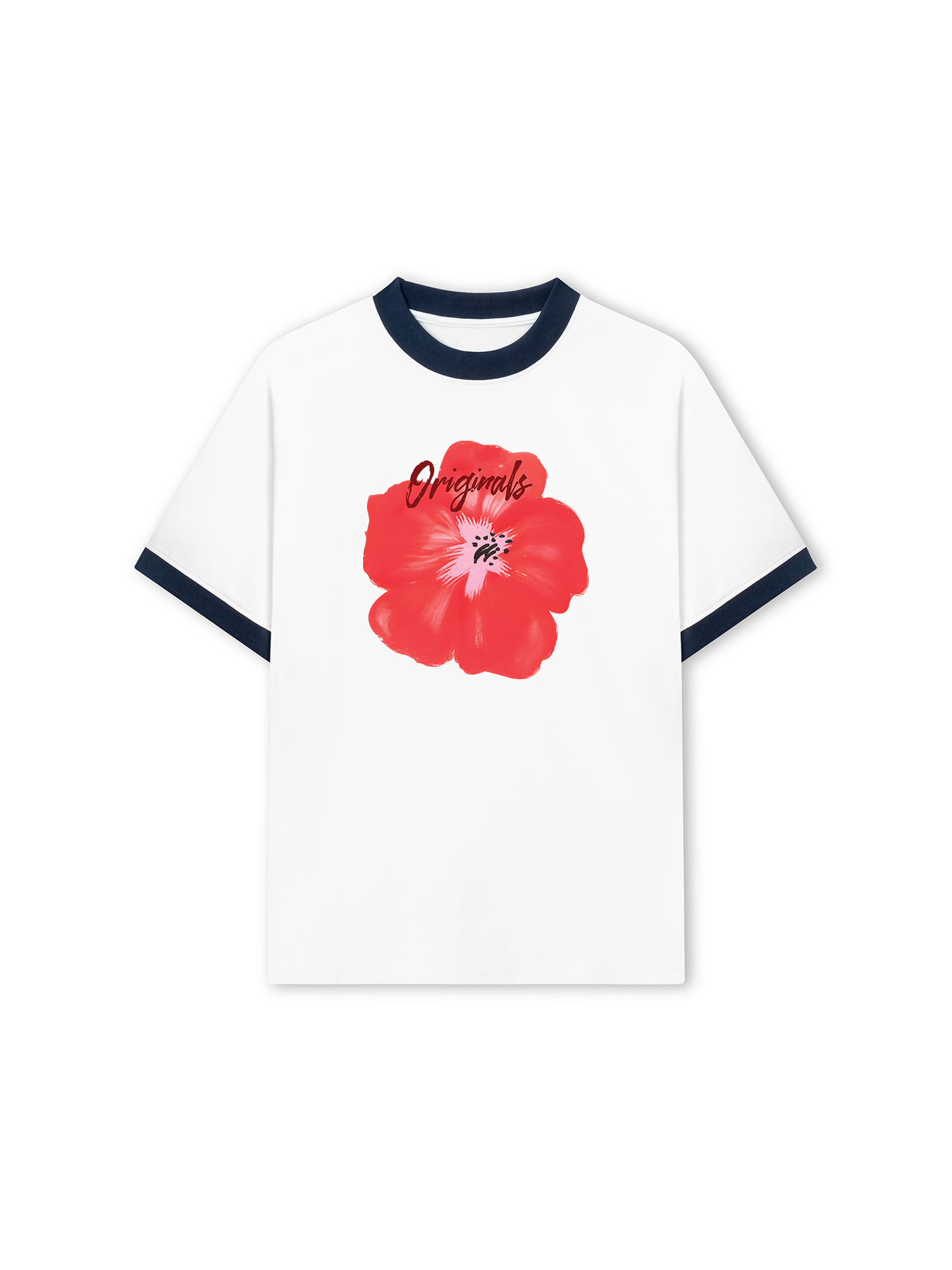 Áo Thun Ringer Relaxed Fit Summer Vibes Red Flower