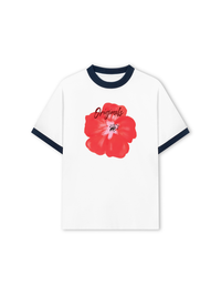 Áo Thun Ringer Relaxed Fit Summer Vibes Red Flower