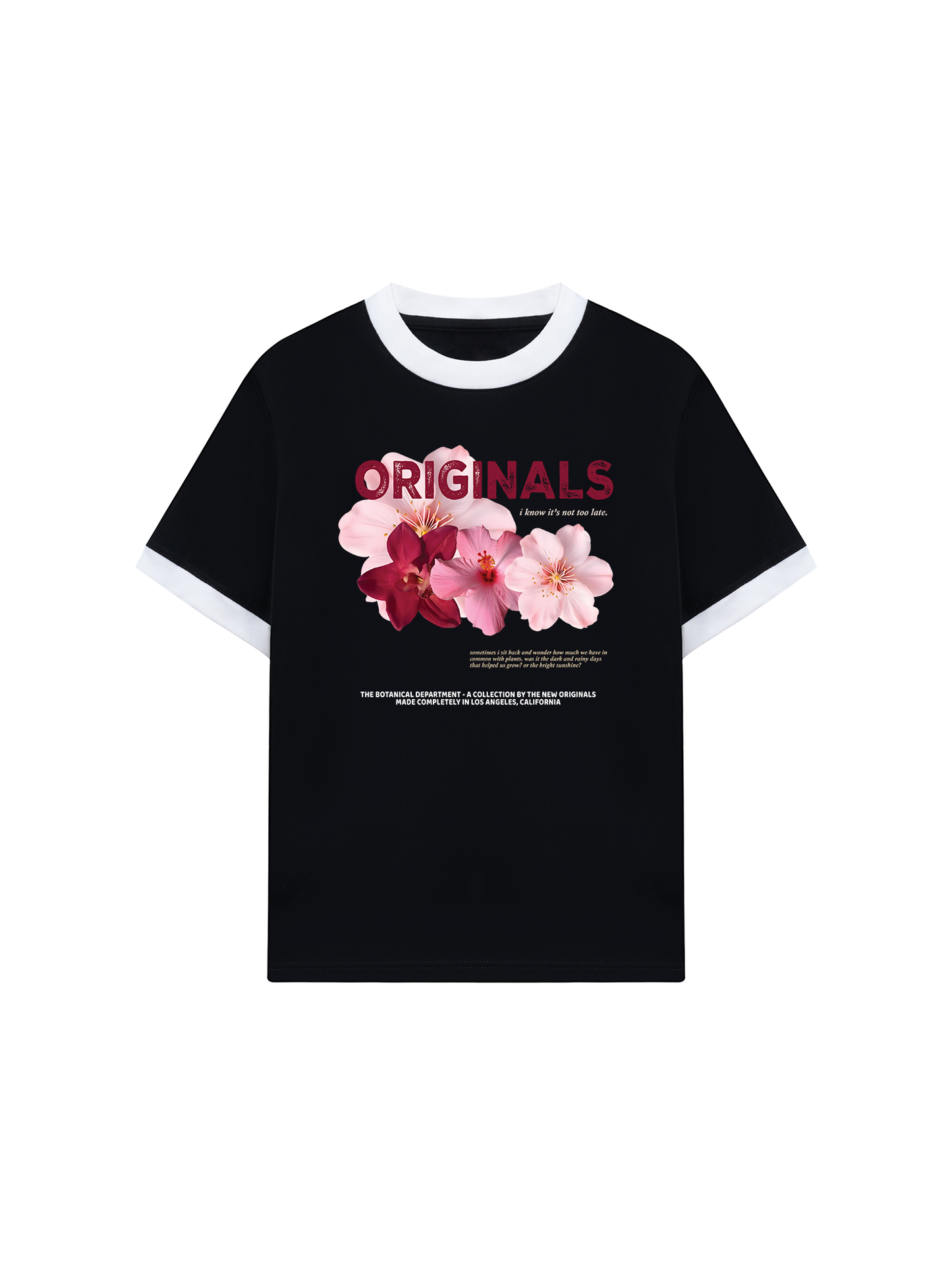 Áo Thun Ringer Relaxed Fit Summer Vibes Pink Floral