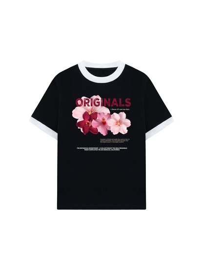 Áo Thun Ringer Relaxed Fit Summer Vibes Pink Floral