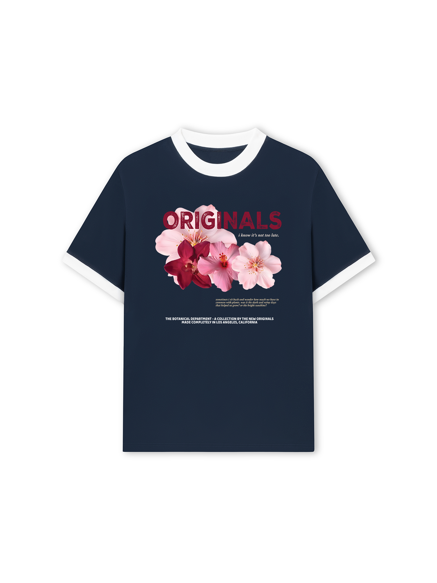 Áo Thun Ringer Relaxed Fit Summer Vibes Pink Floral