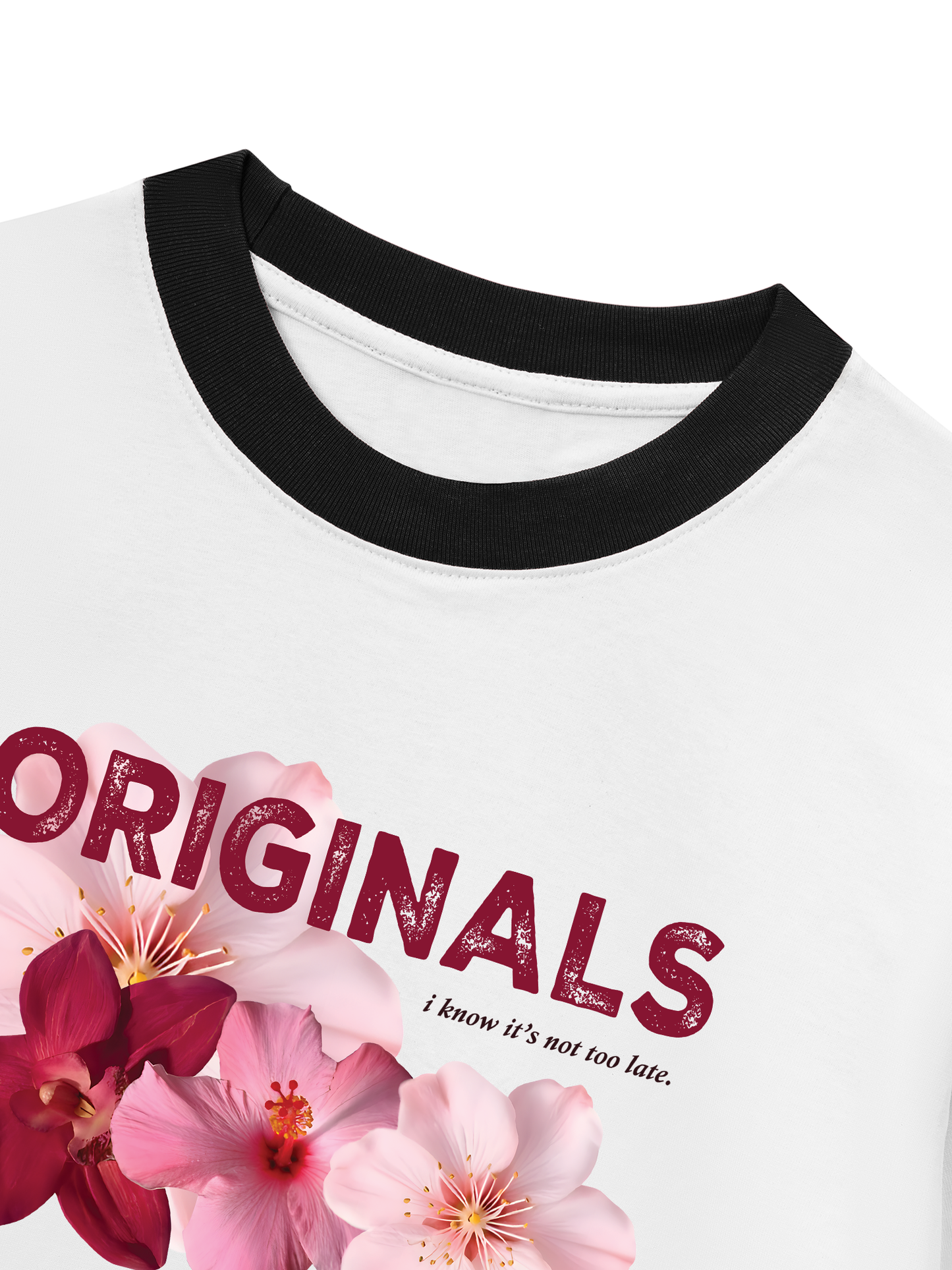Áo Thun Ringer Relaxed Fit Summer Vibes Pink Floral
