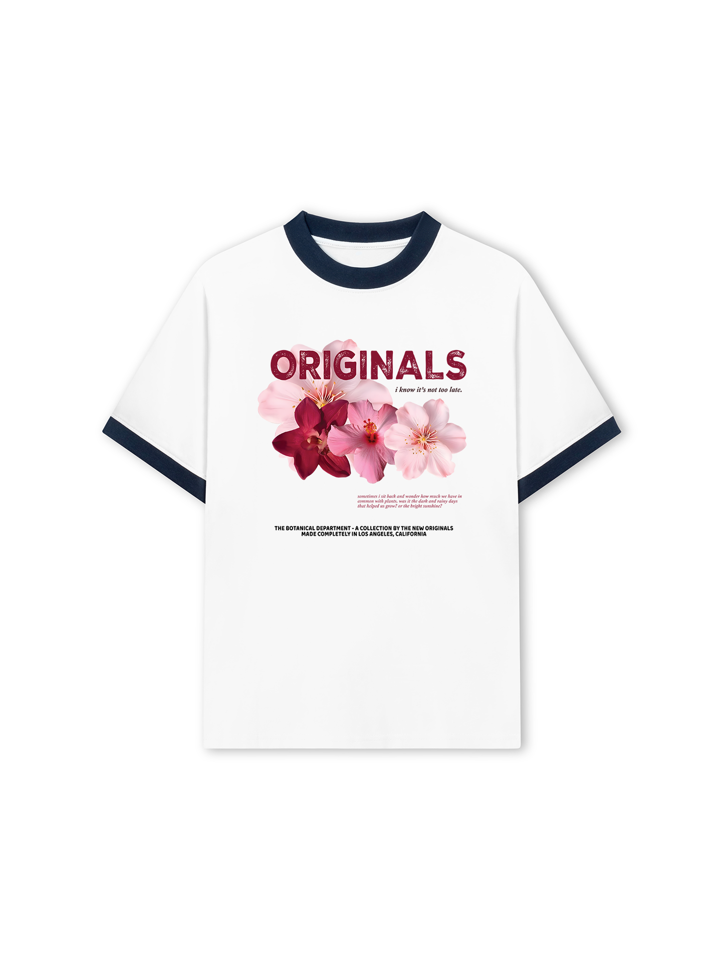 Áo Thun Ringer Relaxed Fit Summer Vibes Pink Floral