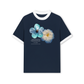 Áo Thun Ringer Relaxed Fit Summer Vibes Souble Blue Flower