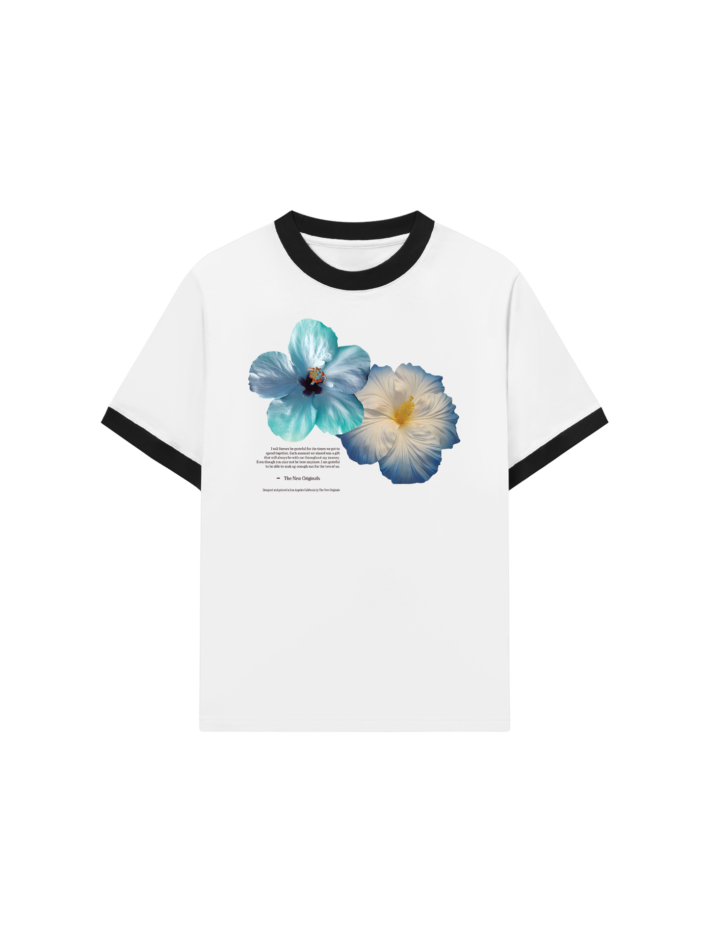 Áo Thun Ringer Relaxed Fit Summer Vibes Souble Blue Flower