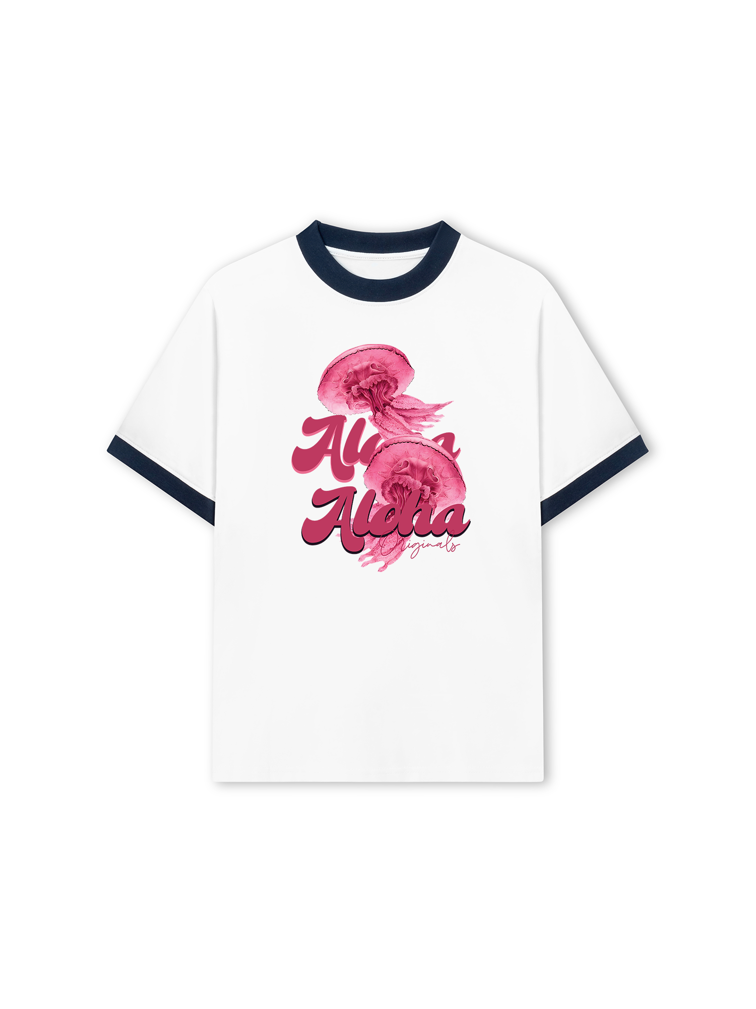 Áo Thun Ringer Relaxed Fit Summer Vibes Aloha