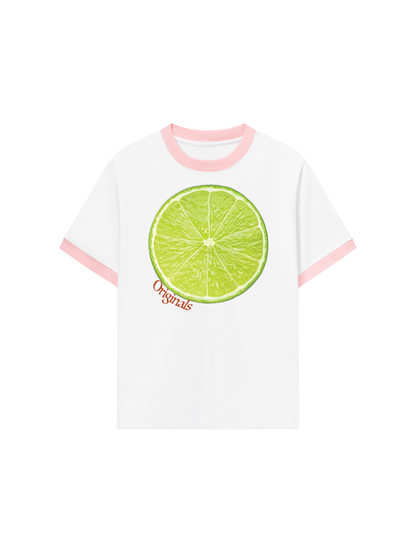 Áo Thun Ringer Relaxed Fit Summer Vibes Lemon