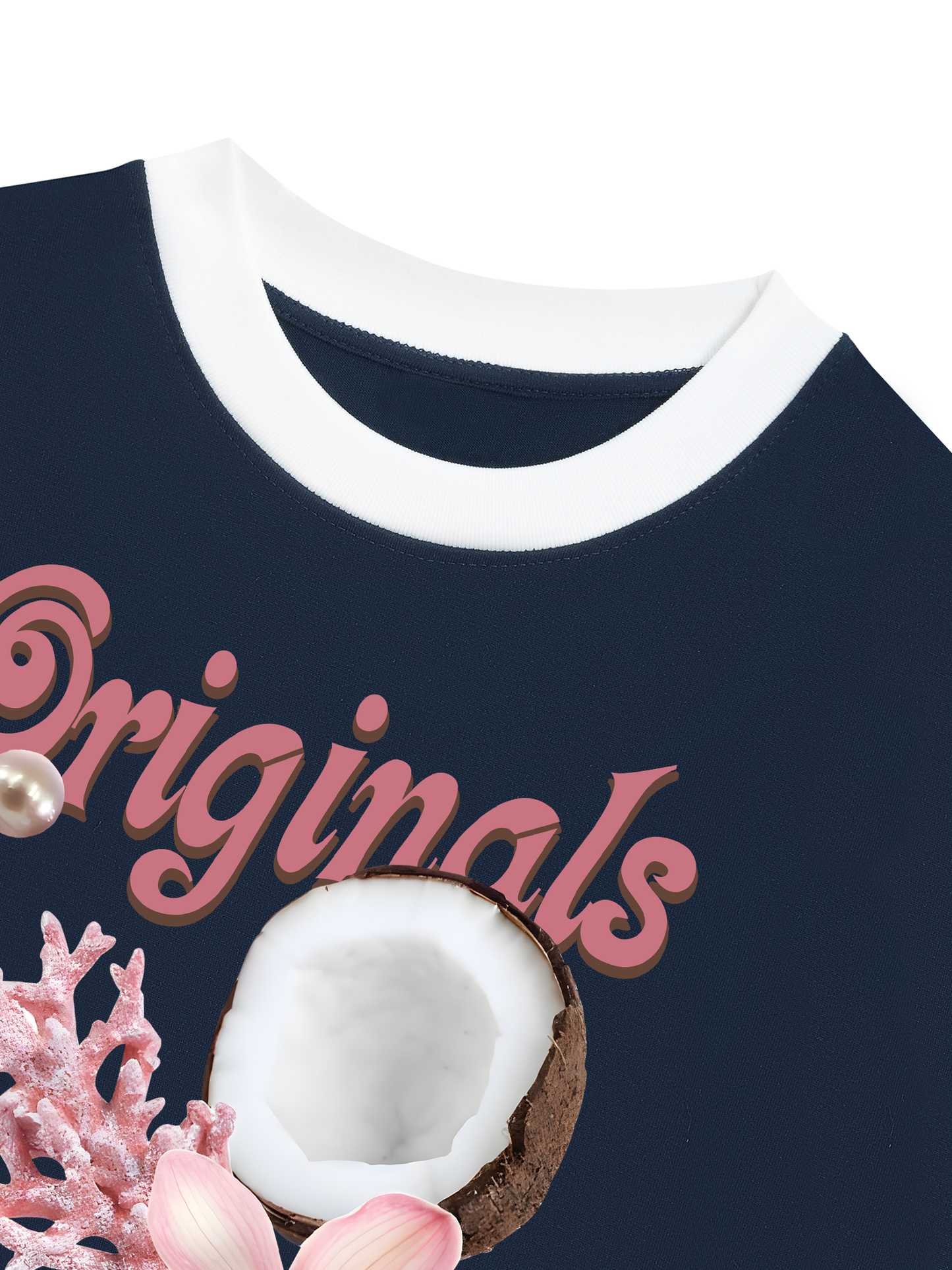 Áo Thun Ringer Relaxed Fit Summer Vibes Pink Girl Beachy