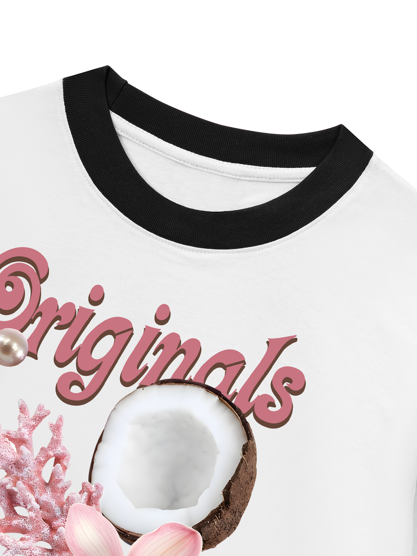 Áo Thun Ringer Relaxed Fit Summer Vibes Pink Girl Beachy